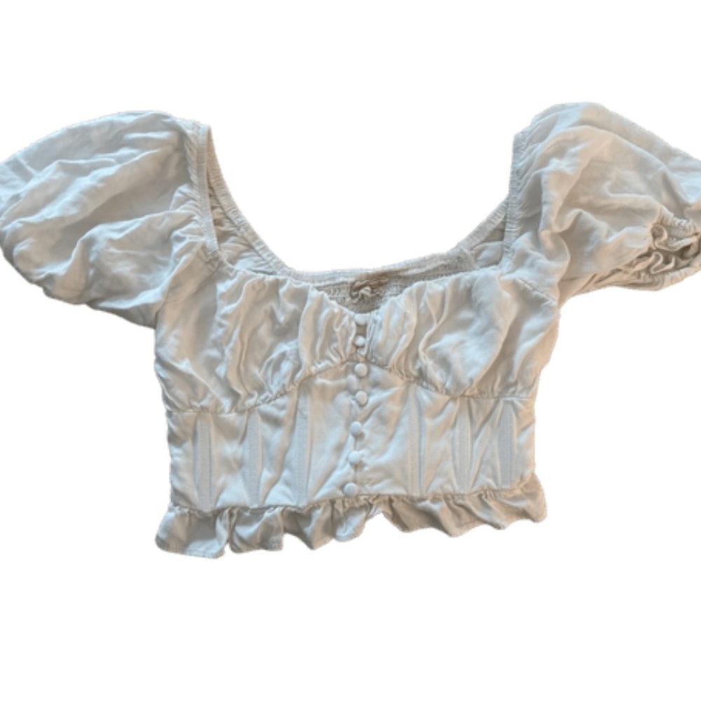 Urban Outfitters Cream Puff Sleeve Blouse